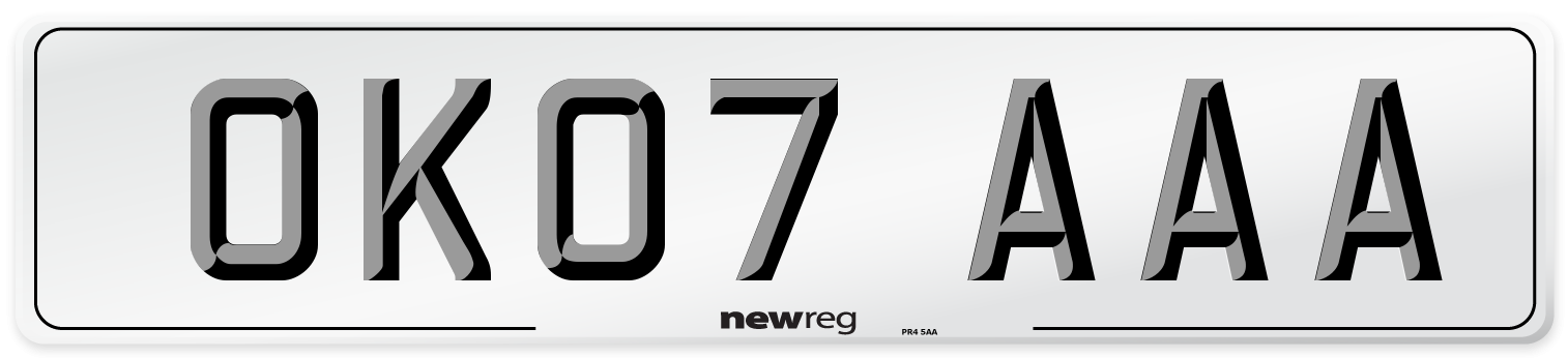 OK07 AAA Number Plate from New Reg